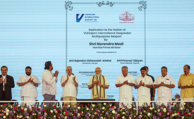 Vijayan, Tharoor present at Vizhinjam port : Modi says it will give 'sleepless nights' to many